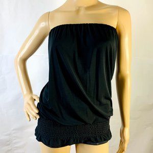 Veronica Black Tube Top Strapless Ruffled New
